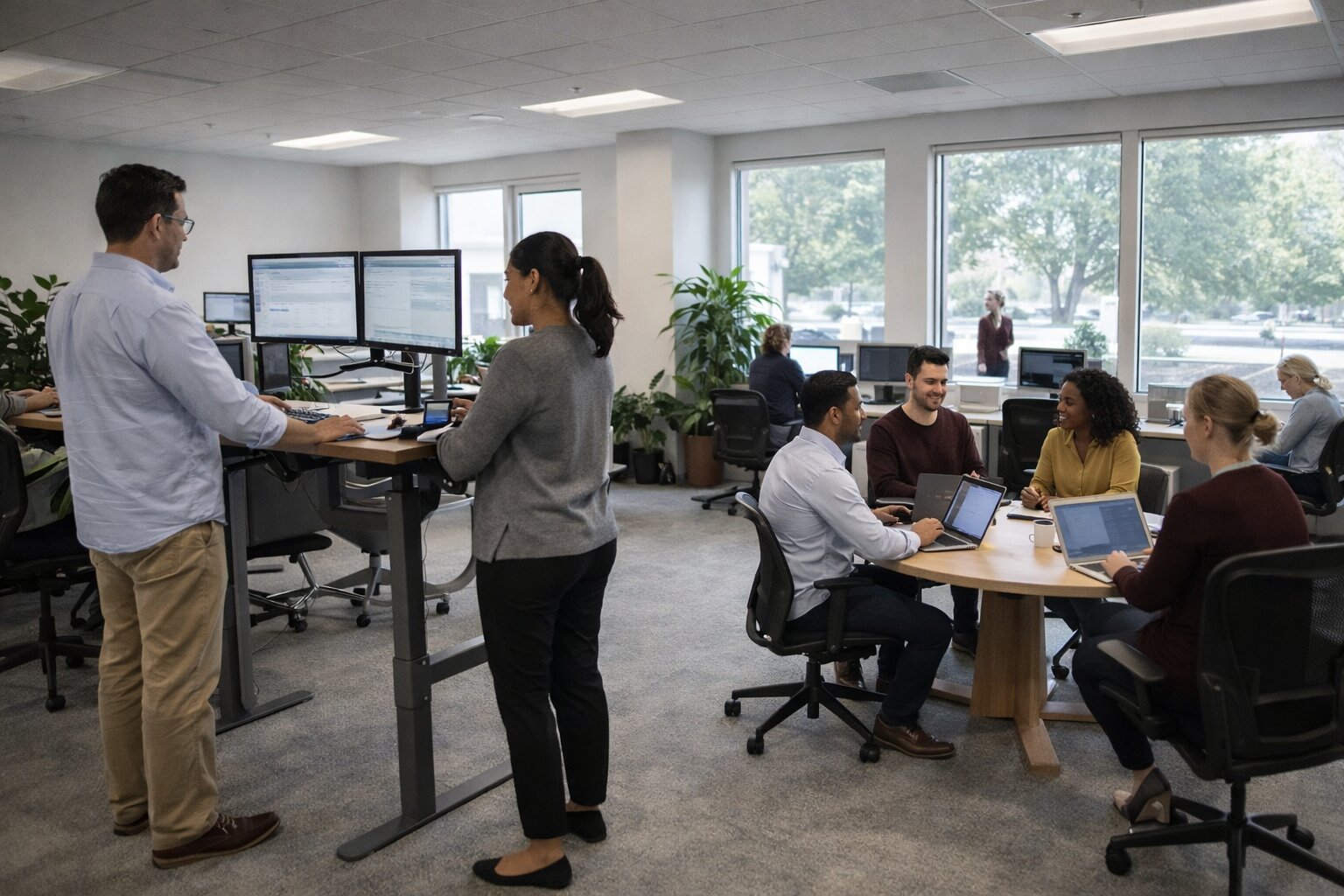 Complere team working in modern open-plan office